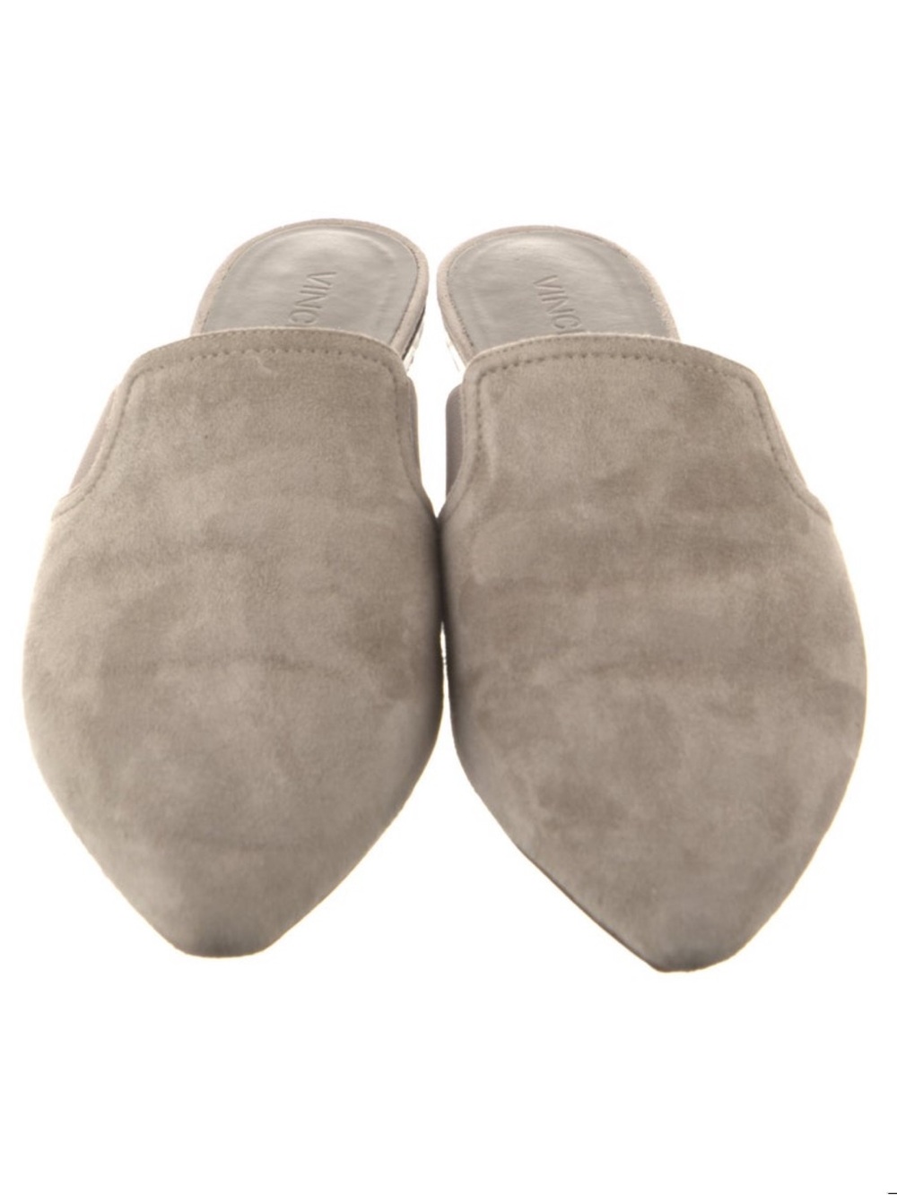 Vince Taupe Suede Pointed Slip-On Mule - Picture 3 of 5